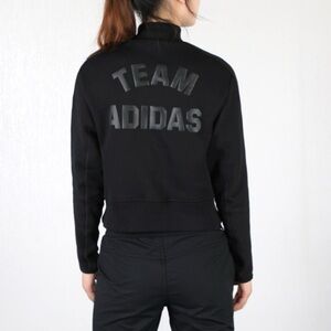 Women’s Adidas black crop high‎ neck sporty sweater size XS